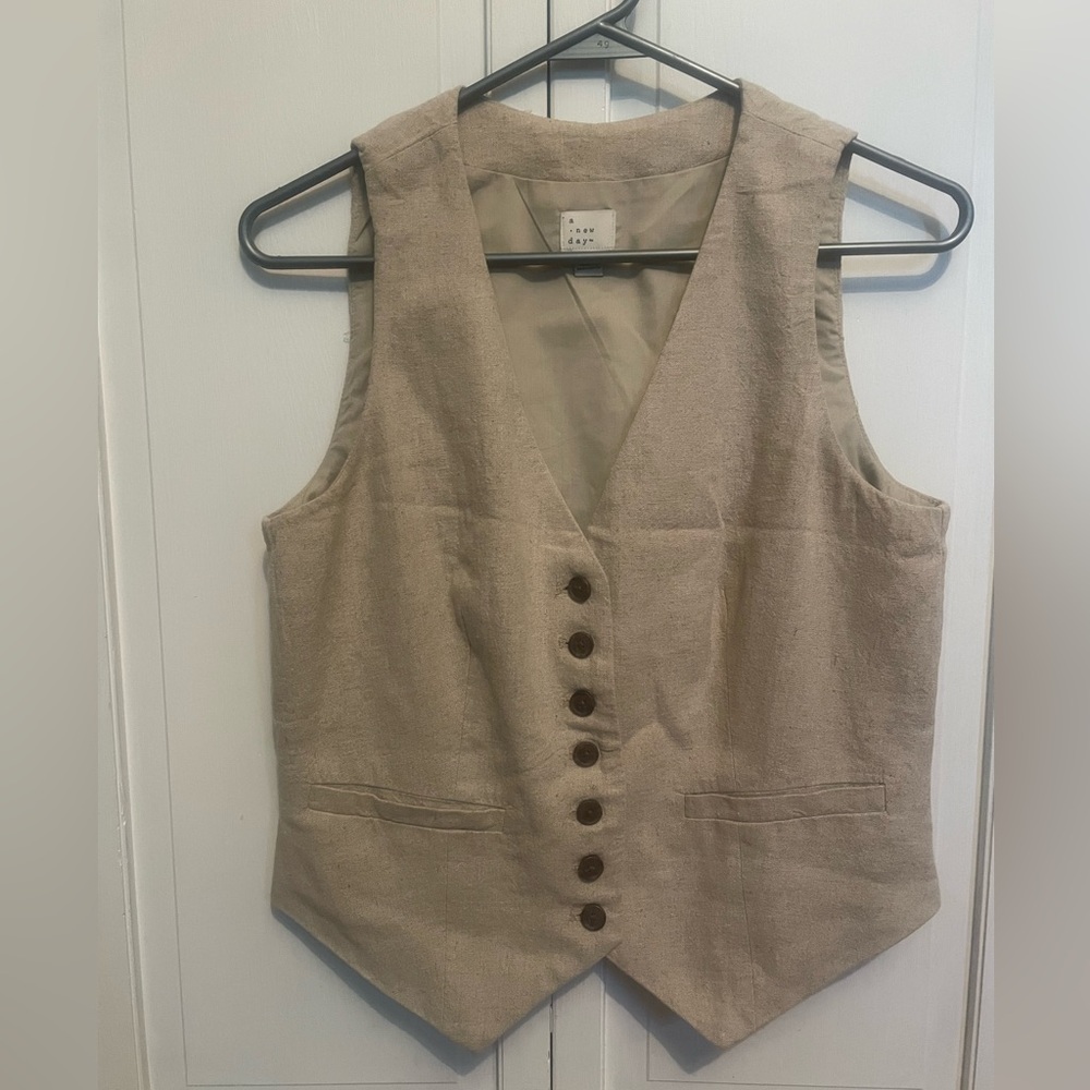 A New Day Tan Button-Up Vest